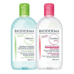 Bioderma - Bioderma Sebium H2O 500ml + Bioderma Sensibio H2O 500ml