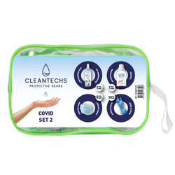 Cleantechs - Cleantechs Hijyen Set 3 Yeşil Çantalı