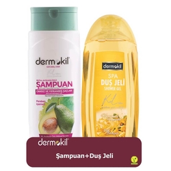 Dermokil - Dermokil Avokado Özlü Şampuan 400 ml + Hanımeli Duş Jeli 500 ml
