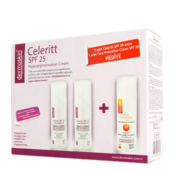 Dermoskin - Dermoskin Celeritt Spf25 2x30ml + Face Protection Spf50 Cream 50ml HEDİYE