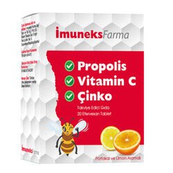 Imuneks - Imuneks Propolis Vitamin C Çinko içeren Takviye Edici Gıda 20 Efervesan Tablet
