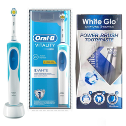 White Glo - Oral-b Vitality 3d White Şarj Edilebilir Diş Fırçası - White Glo Power Brush Toothpaste 65ml