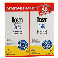 Orzax - Orzax Ocean D3 K2 20 ml Takviye Edici Gıda Avantajlı Paket