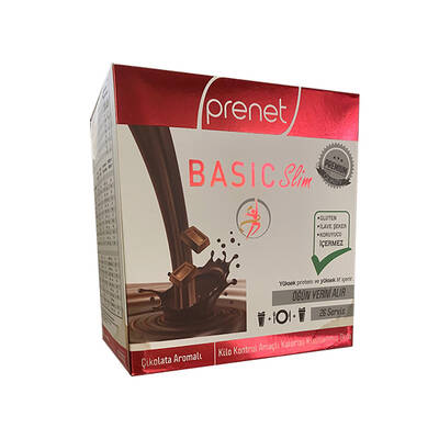 Prenet Basic Slim Çikolata Aromalı Kalorisi Kısıtlanmış Gıda 16,6 g x 26 Saşe