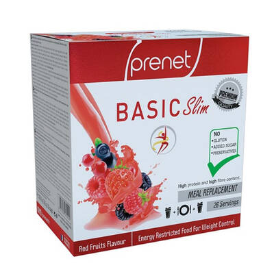 Prenet Basic Slim Kırmızı Meyve Aromalı Enerjisi Kısıtlanmış Gıda 16.6 x 20 Saşe