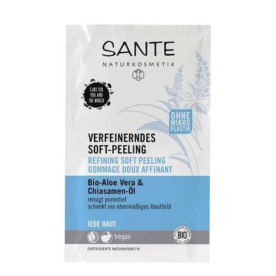 Sante Arındırıcı Yumuşak Peeling - 2 li Saşe Organik Aloe Vera & Chia Tohumu Yağı
