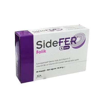 Sidefer Folik Vitamin B6 ve Vitamin B12 30 Kapsül