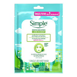 Simple - Simple Pollution Protect Hava Kirliliğine Karşı Kağıt Maske 1x 21 ml