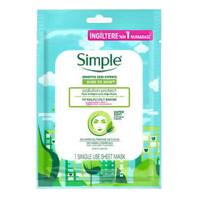 Simple Pollution Protect Hava Kirliliğine Karşı Kağıt Maske 1x 21 ml