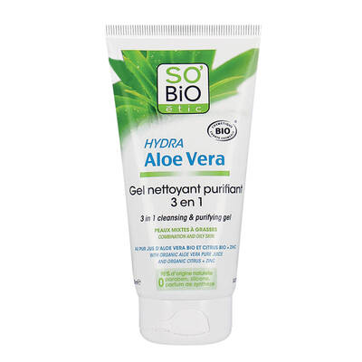 So Bio Etic Organik Sertifikalı Aloe Vera 3’ü 1 arada Arındırıcı Yüz Temizleyici 150 ml