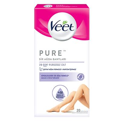 Veet Pure Bacak ve Vücut Bölgesi Sir Ağda Bantları 20 Adet Veet Pure Bacak ve Vücut Bölgesi Sir Ağda Bantları 20 Adet