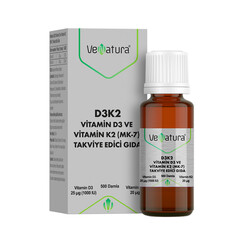 VeNatura - VeNatura Vitamin D3 Ve Menaquinon 7 Takviye Edici Gıda 20 ml
