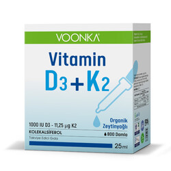 Voonka - Voonka Vitamin D3+ K2 Takviye Edici Gıda 25 ml